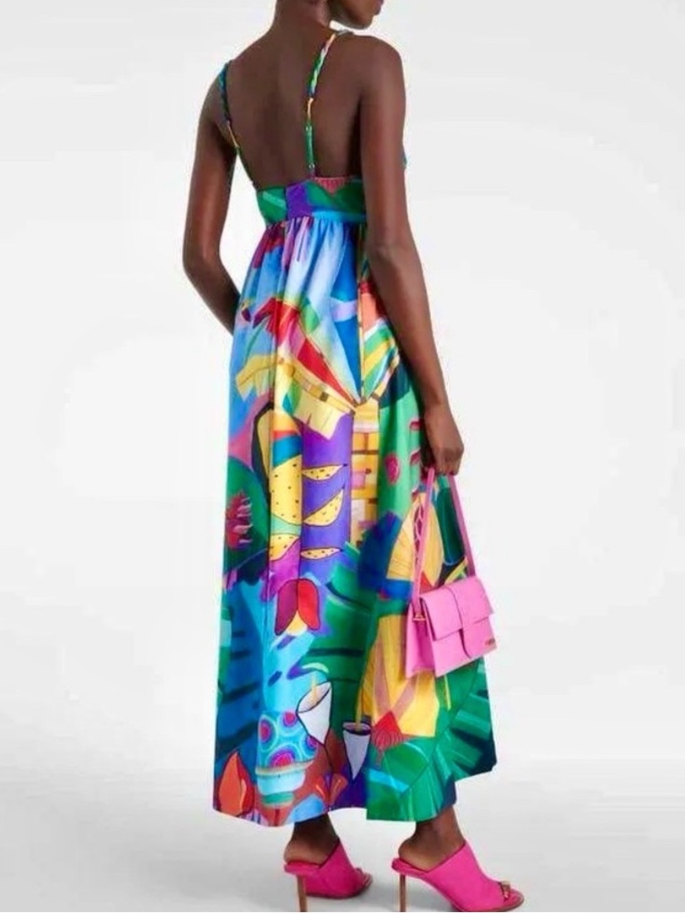 πΊπHPππΊ NWT Farm Rio Tropical Scenario Maxi Dress - Picture 14 of 16
